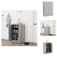 Szafki na buty - vidaXL Szafka na buty betonowa szara 60x35x92 cm materiał drewnopochodny - Półki i szafki na buty - miniaturka - grafika 1
