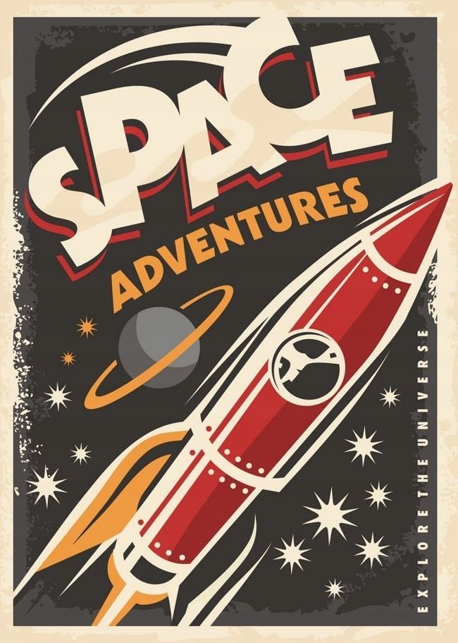 PUZZLE Kosmos Planety Galaxy Retro Vintage + IMIĘ Pudełko 120 el.