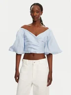Bluzki damskie - BARDOT Bluzka Eva Linen 57892TB2 Błękitny Regular Fit - miniaturka - grafika 1