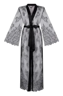 Hunkemöller Długie kimono z koronką Czarny - Szlafroki damskie - miniaturka - grafika 1