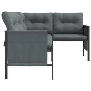 Ogrodowa sofa narożna, antracytowa, stal i textilene - Meble ogrodowe - miniaturka - grafika 5