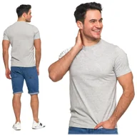 Koszulki męskie - T-Shirt Koszulka Klasyczna Męska Bawełniana Krótki Rękaw Szara MORAJ XL - miniaturka - grafika 1