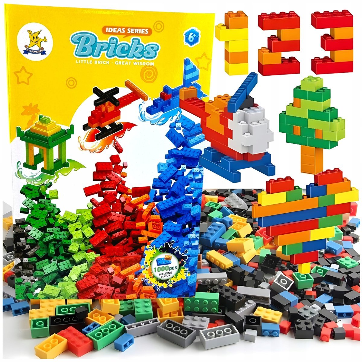 Zestaw Klocki konstrukcyjne 1000 elementów do budowania Kreatywne Bricks XL