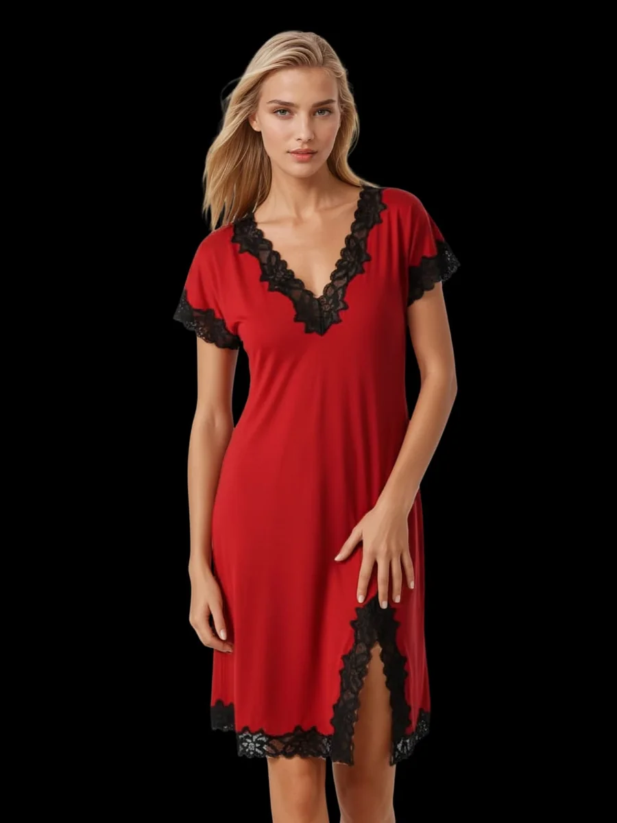Livia Koszulka Nocna czerwony/czarny (2XL) - Eldar