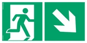 Systemy ekspozycyjne i znaki informacyjne - AE098 KIERUNEK DO WYJŚCIA EWAKUACYJNEGO W DÓŁ W PRAWO, PS - PŁYTA PCV 1MM FOTOLUMINESCENCYJNA; (400X200MM) - miniaturka - grafika 1