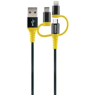 Kable komputerowe i do monitorów - Schwaiger WKUU310 511 kabel USB 1,2 m USB A Micro-USB B/Lightning Czarny, Żółty - miniaturka - grafika 1
