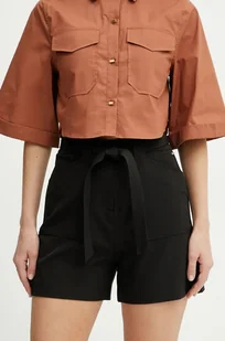 Guess szorty VALENTINA damskie kolor czarny gładkie high waist W5GD0I WH9Y2 - Spodnie sportowe damskie - miniaturka - grafika 1