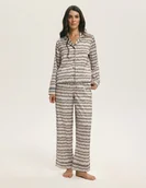 Piżamy damskie - Piżama damska długi rękaw LATTE Esotiq beżowy XL - miniaturka - grafika 1