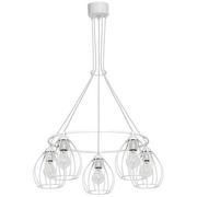 Lampy sufitowe - Decoland Żyrandol na drutu STAR 5xE27/60W/230V biały - miniaturka - grafika 1