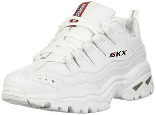 Sneakersy damskie - Skechers Energy Timeless Vision, damskie sneakersy z niskim stanem, 4 UK (37 UE), White White Leather Red Navy Trim Wml - 38 EU - grafika 1