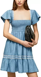 Sukienki - Pepe Jeans Damska sukienka Adele, niebieska, S, NIEBIESKI, S - grafika 1