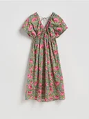Sukienki - Reserved - Wzorzysta sukienka midi - wielobarwny - miniaturka - grafika 1