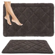Dywaniki łazienkowe - DYWANIK ŁAZIENKOWY MIĘKKI CHŁONNY ANTYPOŚLIZGOWY MOŻNA PRAĆ MODNY DEKORACYJNY 60x100CM BRĄZOWY - miniaturka - grafika 1