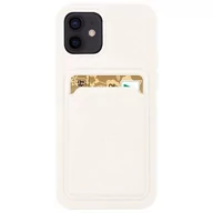 Etui i futerały do telefonów - Card Case silikonowe etui portfel z kieszonką na kartę dokumenty do Samsung Galaxy A72 4G biały - miniaturka - grafika 1