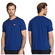 Koszulki męskie - Tommy Hilfiger Męski T-shirt Bawełniany Niebieska Koszulka Sportowa r.XL - miniaturka - grafika 1