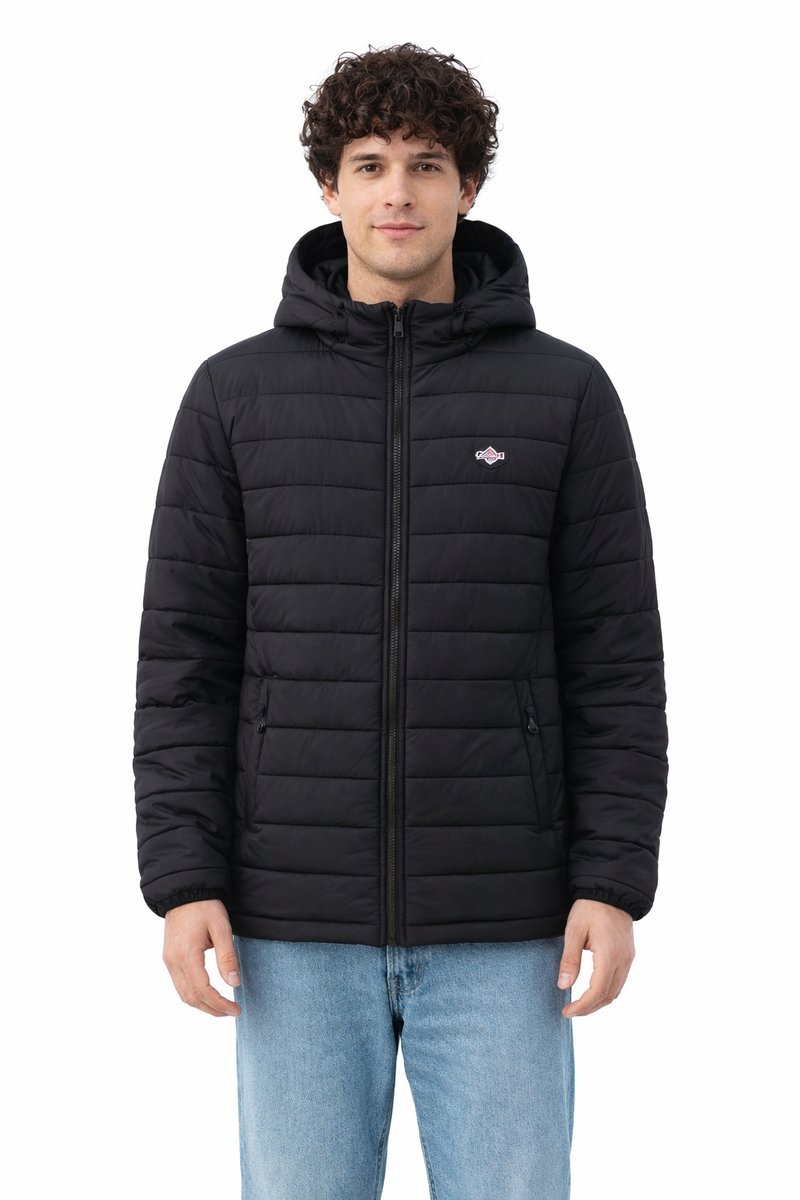 DICKIES CZARNA KURTKA MĘSKA PIKOWANA Z KAPTUREM DO BIODER M 1I4A