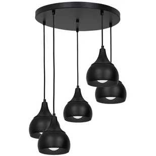 Luminex Aktan 3377 Lampa wisząca zwis 5x60W E27 czarny - Lampy sufitowe - miniaturka - grafika 1
