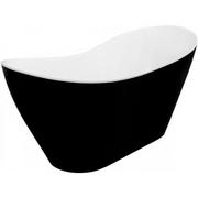 Wanny - Besco Viya Black&White wanna wolnostojąca 160x70 cm czarny mat/biały połysk/biały #WMMC-160VKW - miniaturka - grafika 1