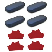 Akcesoria do okularów - ZESTAW 8 PRODUKTÓW - 4x Etui na okulary granatowe + 4x Ściereczka z mikrofibry - miniaturka - grafika 1