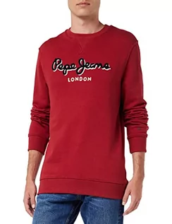 Bluzy męskie - Pepe Jeans Męska bluza Lamont Crew, 286 burnt Red, S - grafika 1