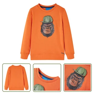 Bluza dziecięca - ciemnopomarańczowa - 140 - Bluza Dla Dziecka - Bluzy dla dziewczynek - miniaturka - grafika 1