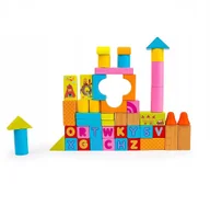 Klocki - Kolorowe Klocki Drewniane W Pojemniku - miniaturka - grafika 1