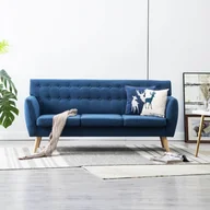 Sofy i kanapy - vidaXL 3-osobowa sofa tapicerowana tkaniną, 172x70x82 cm, niebieska vidaXL - miniaturka - grafika 1