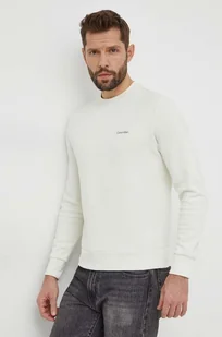 Calvin Klein bluza męska kolor beżowy gładka - Bluzy męskie - miniaturka - grafika 1