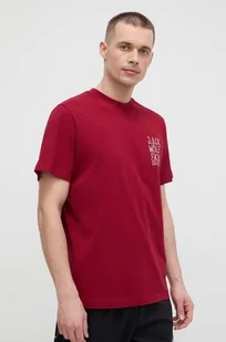 Jack Wolfskin t-shirt Jack Tent męski kolor bordowy z nadrukiem - Koszulki męskie - miniaturka - grafika 1