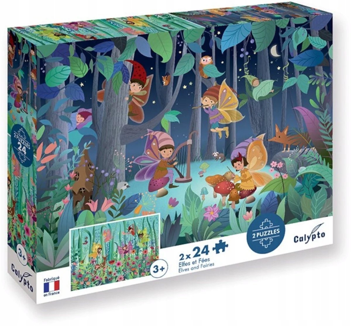 Puzzle 2x24 el. Wróżki i Elfy Calypto