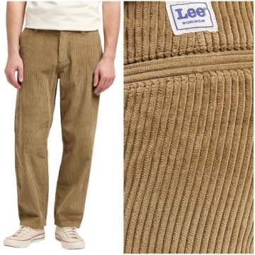 Lee Loose Workwear Chino bardzo luźne spodnie sztruksy chinosy W33 L32