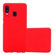 Etui i futerały do telefonów - Etui Pokrowiec Do Samsung Galaxy A40 Obudowa w FROST CZERWONY TPU Silikon Case Cover Ochronny Plecki Cadorabo - miniaturka - grafika 1