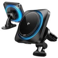 Ładowarki samochodowe - Ładowarka ESR ESR HALOLOCK CRYOBOOST MAGNETIC MAGSAFE DASHBOARD & VENT CAR MOUNT WIRELESS CHARGER QI2 15W FROSTED ONYX - miniaturka - grafika 1
