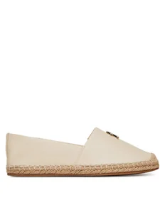 Tommy Hilfiger Espadryle Th Logo Leather Espadrille FW0FW08540 Beżowy - Espadryle damskie - miniaturka - grafika 1