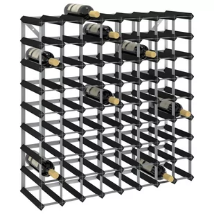 VidaXL Lumarko Stojak na 72 butelki wina, czarny, lite drewno sosnowe 325916 VidaXL - Stojaki na wino - miniaturka - grafika 1