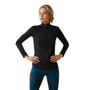 Ariat Bluzka damska BREATHE 1/4 ZIP - black - Koszulki jeździeckie - miniaturka - grafika 1