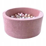 Suche baseny - Suchy basen z kulkami 40x90 Velvet Róż + 200 piłek - GOTOWY MIX - miniaturka - grafika 1