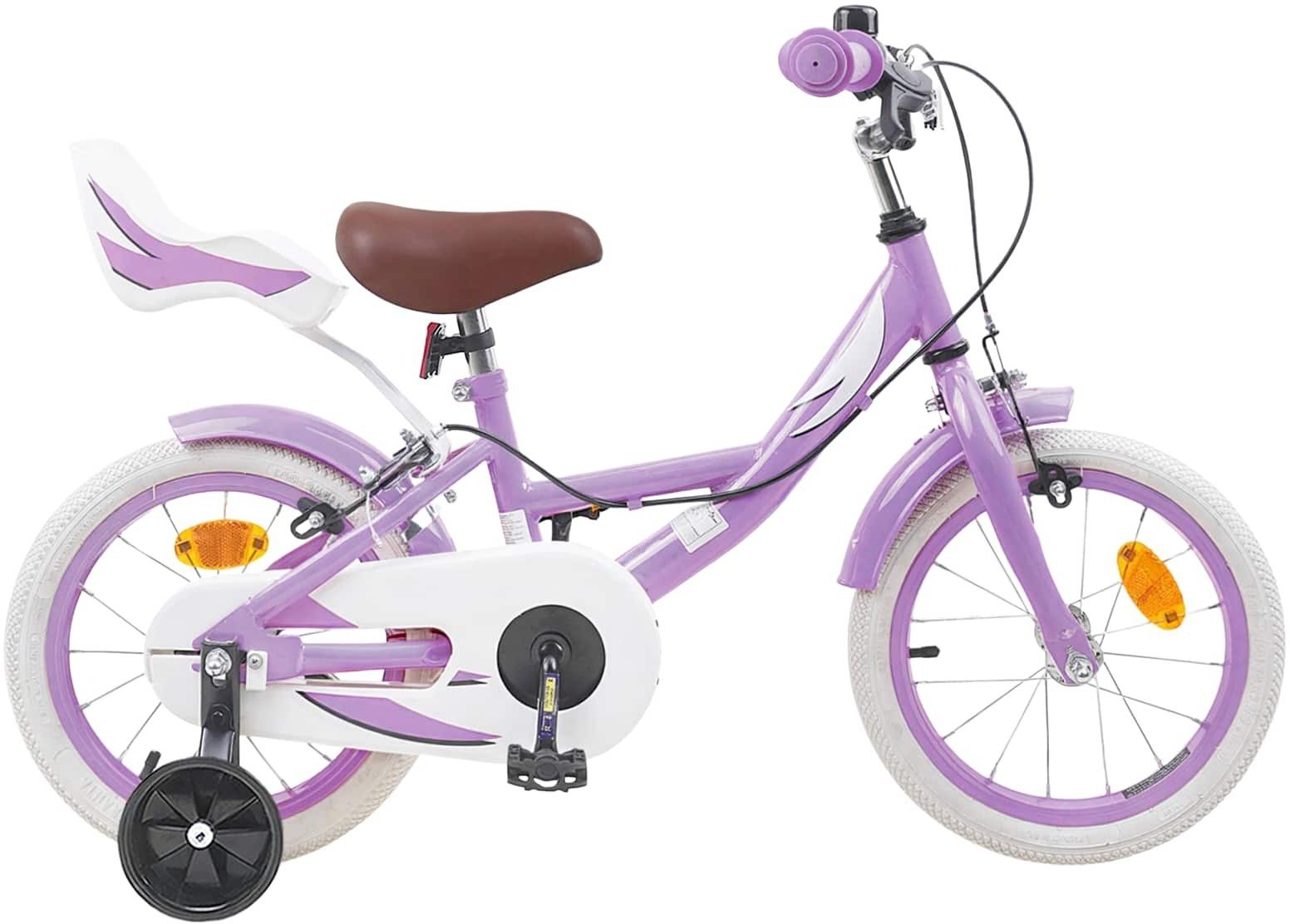vidaXL vidaXL Rower Dziecięcy 16 Cali dla dzieci w wieku 4-6 lat Fioletowy