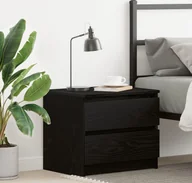Szafki nocne - vidaXL Szafka nocna Czarny dąb Materiał drewnopochodny 50x40x43,5 cm - miniaturka - grafika 1