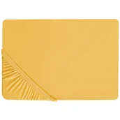 Prześcieradła - Bawełniane prześcieradło z gumką 160 x 200 cm musztardowe JANBU - miniaturka - grafika 1