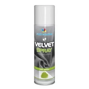 Zamsz w sprayu limonka Velvet Spray 250 ml Food Colours - Dodatki do ciast w proszku - miniaturka - grafika 1