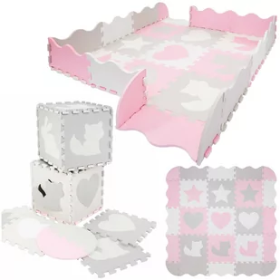Mata edukacyjna/puzzle "Kształty" 25 szt. Pastel Pink - Maty edukacyjne - miniaturka - grafika 1
