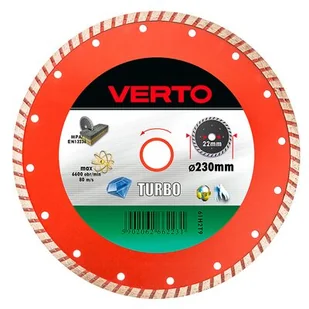 VERTO Tarcza diamentowa 230 x 22,2 mm, turbo - Akcesoria do elektronarzędzi - miniaturka - grafika 1