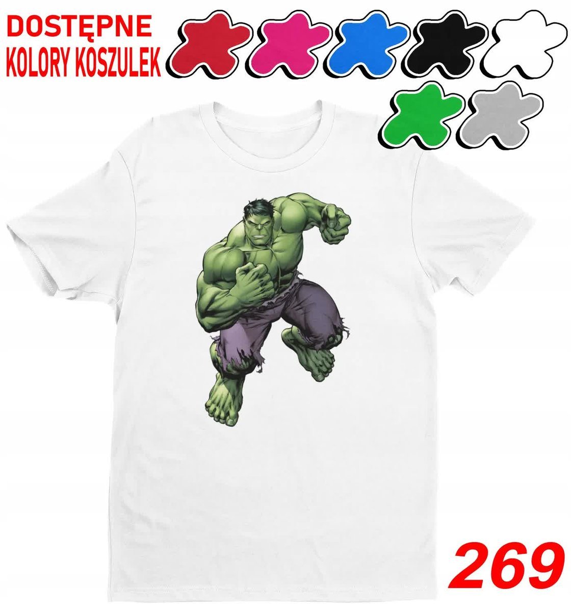 Dziecięca Koszulka T-Shirt Z Nadrukiem Wybór Anengers Hulk -M 134-140