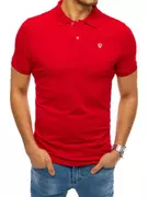 Koszulki męskie - Koszulka polo z naszywką czerwona Dstreet PX0426 - miniaturka - grafika 1