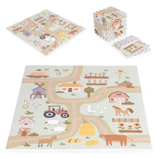 Duża mata piankowa EVA dla dzieci Farma 90,5x90,5 cm 21 el. ECOTOYS - Maty piankowe - miniaturka - grafika 1
