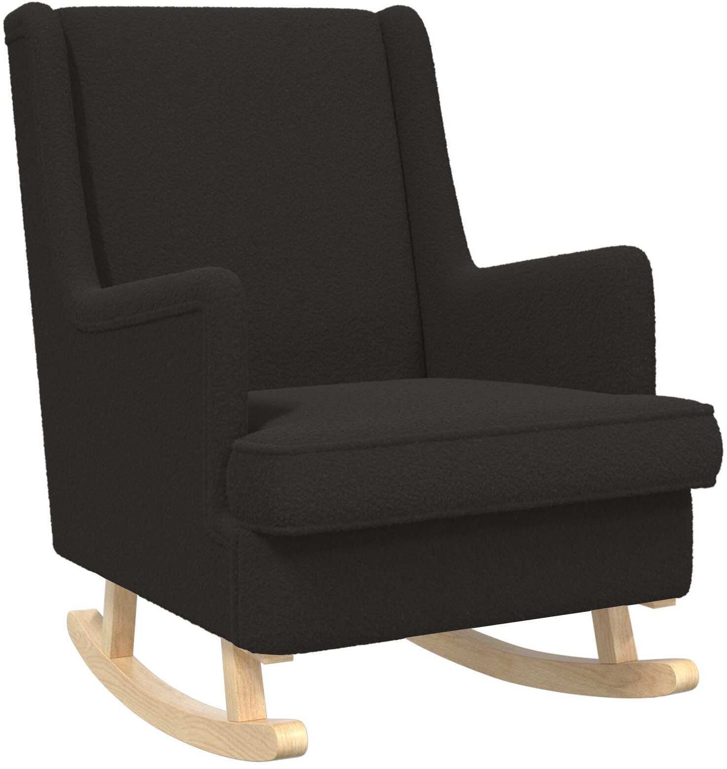 vidaXL vidaXL Fotel bujany Czarny 62 x 80 x 85 cm Tkanina owcza