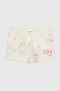 Spodnie i spodenki dla dziewczynek - GAP szorty dziecięce kolor beżowy wzorzyste regulowana talia - Gap - grafika 1