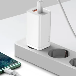 Baseus GaN2 Lite szybka ładowarka sieciowa 65W USB / USB Typ C Quick Charge 3.0 Power Delivery (azotek galu) biały (CCGAN2L-B02) - Ładowarki do telefonów - miniaturka - grafika 9