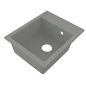 Zlewozmywaki - AXIS Zlewozmywak Cali 48 x 39 cm z syfonem szary - miniaturka - grafika 1